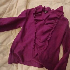 An Alfani Fuschia Blazer with Cascading Ruffles